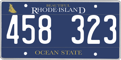 RI license plate 458323