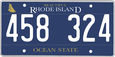 RI license plate 458324