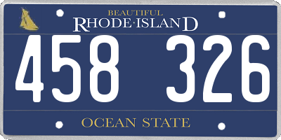 RI license plate 458326