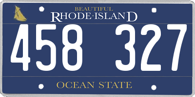 RI license plate 458327