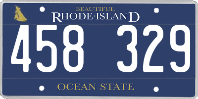 RI license plate 458329