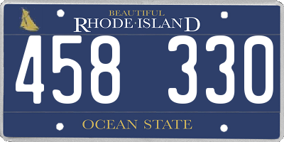 RI license plate 458330