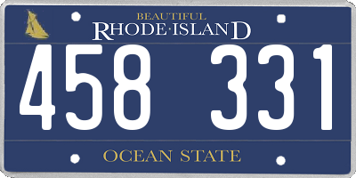 RI license plate 458331