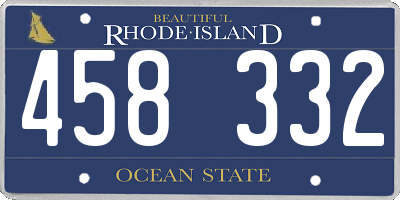 RI license plate 458332