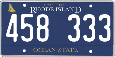RI license plate 458333
