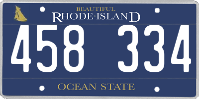 RI license plate 458334