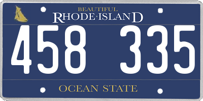 RI license plate 458335