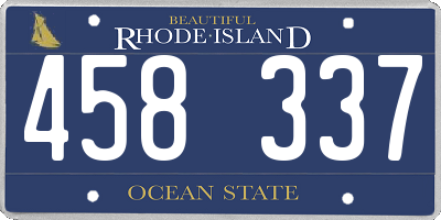RI license plate 458337