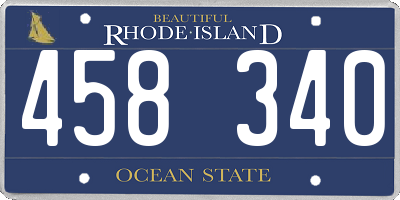 RI license plate 458340