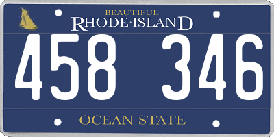 RI license plate 458346