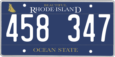 RI license plate 458347