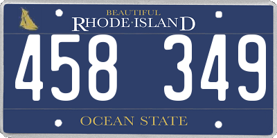RI license plate 458349