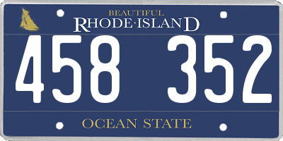 RI license plate 458352