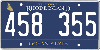 RI license plate 458355