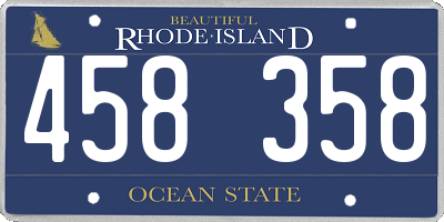RI license plate 458358