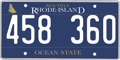 RI license plate 458360