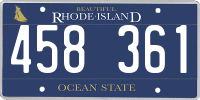 RI license plate 458361
