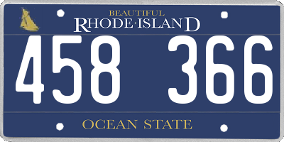 RI license plate 458366