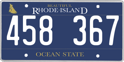 RI license plate 458367