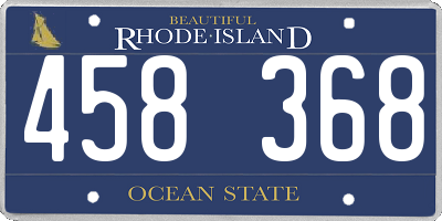 RI license plate 458368