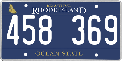 RI license plate 458369