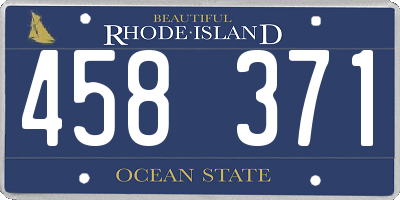 RI license plate 458371