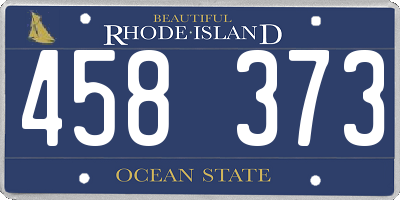 RI license plate 458373