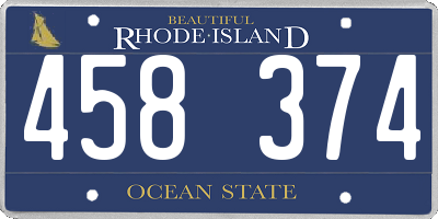 RI license plate 458374