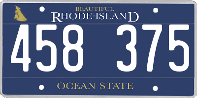 RI license plate 458375