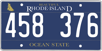 RI license plate 458376