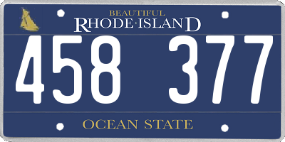 RI license plate 458377