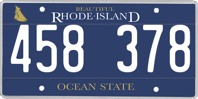 RI license plate 458378