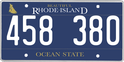 RI license plate 458380