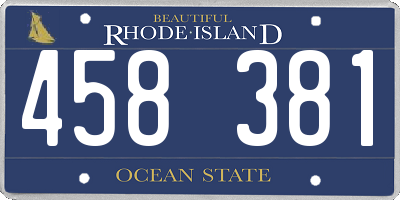 RI license plate 458381