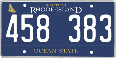 RI license plate 458383