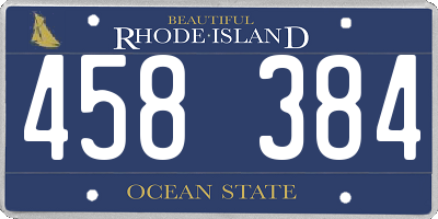 RI license plate 458384