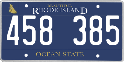 RI license plate 458385