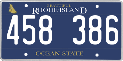RI license plate 458386