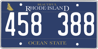 RI license plate 458388