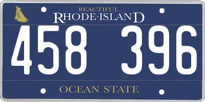 RI license plate 458396