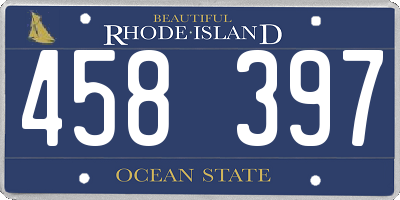 RI license plate 458397