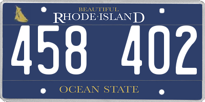 RI license plate 458402