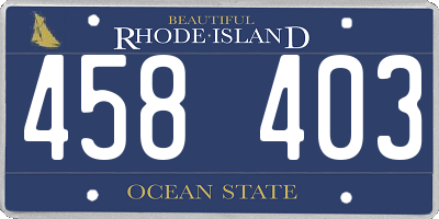 RI license plate 458403