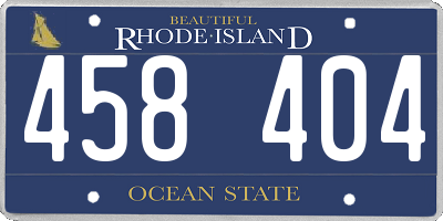 RI license plate 458404
