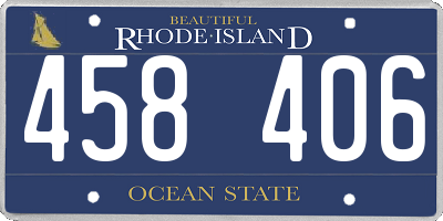 RI license plate 458406