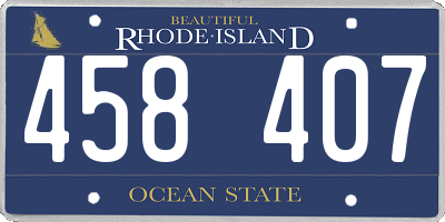 RI license plate 458407