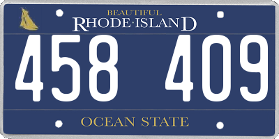 RI license plate 458409