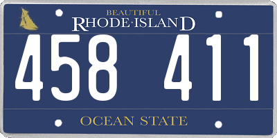 RI license plate 458411
