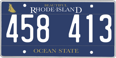 RI license plate 458413