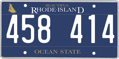 RI license plate 458414
